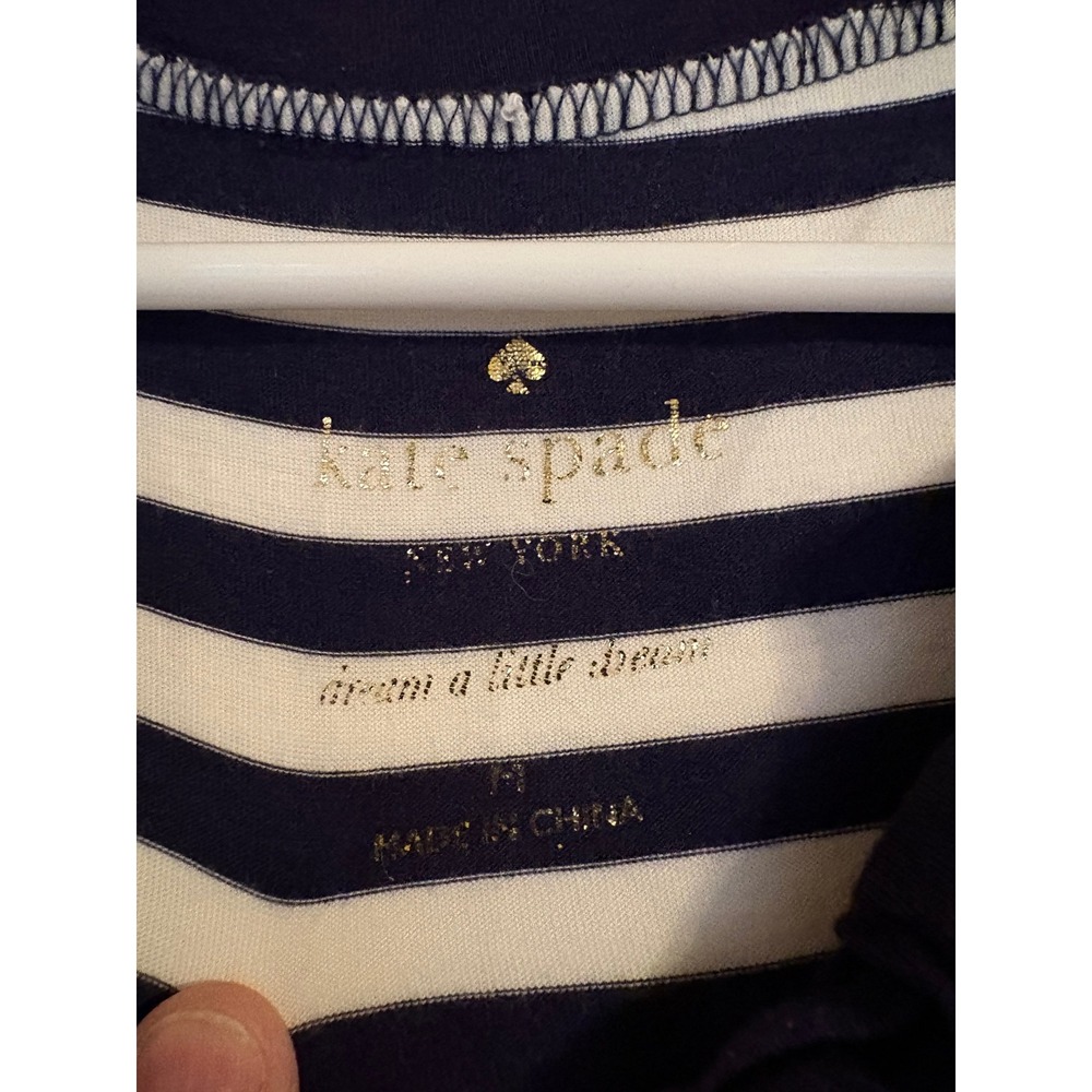 Kate Spade Navy White Yellow Striped Sleeveless Chemise Sleep Dress Medium - Picture 3 of 5
